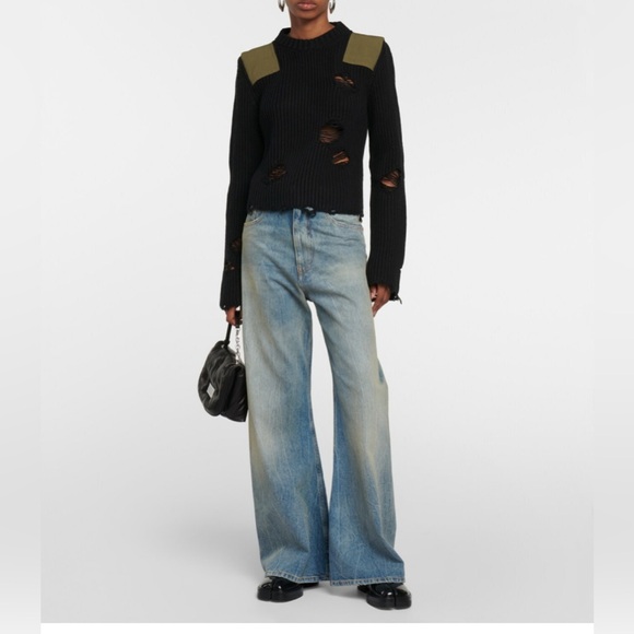 MM6 Maison Martin Margiela Sweaters - MM6 Maison Margiela distressed jumper